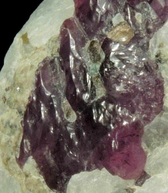 Corundum var. Pink Sapphire in marble from Mogok District, 115 km NNE of Mandalay, Mandalay Division, Myanmar (Burma)