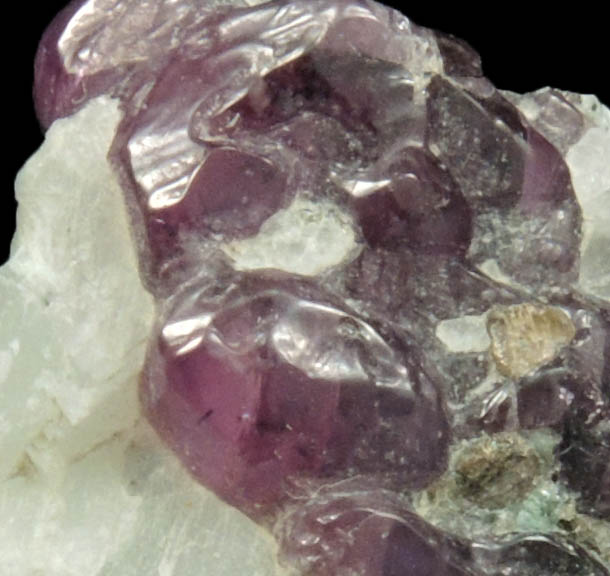 Corundum var. Pink Sapphire in marble from Mogok District, 115 km NNE of Mandalay, Mandalay Division, Myanmar (Burma)