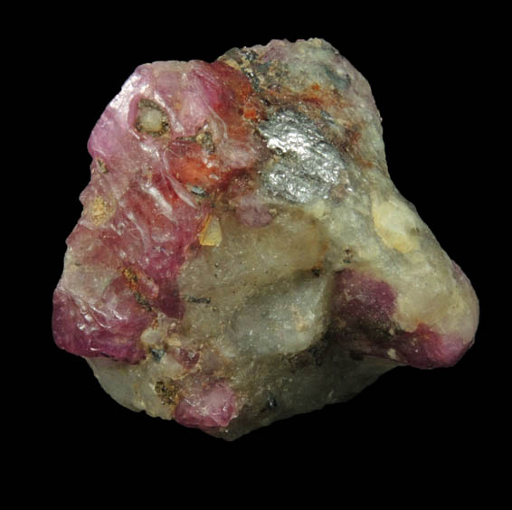 Corundum var. Pink Sapphire in marble from Mogok District, 115 km NNE of Mandalay, Mandalay Division, Myanmar (Burma)