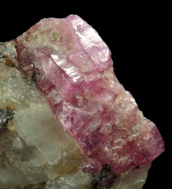 Corundum var. Pink Sapphire in marble from Mogok District, 115 km NNE of Mandalay, Mandalay Division, Myanmar (Burma)