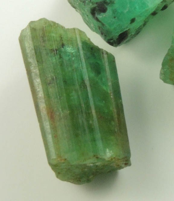 Beryl var. Emerald (three gem rough) from Herat-Panjsher Fault, southeastern slope of the Panjshir River, Buzmal-Khenj area, Panjshir Province, Afghanistan