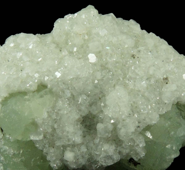 Calcite over Prehnite from Millington Quarry, Bernards Township, Somerset County, New Jersey