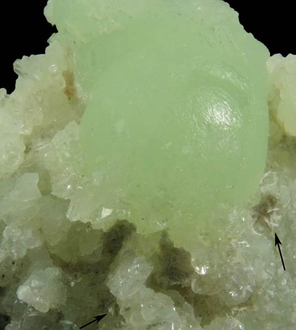 Prehnite on Datolite with minor Natrolite from Millington Quarry, Bernards Township, Somerset County, New Jersey