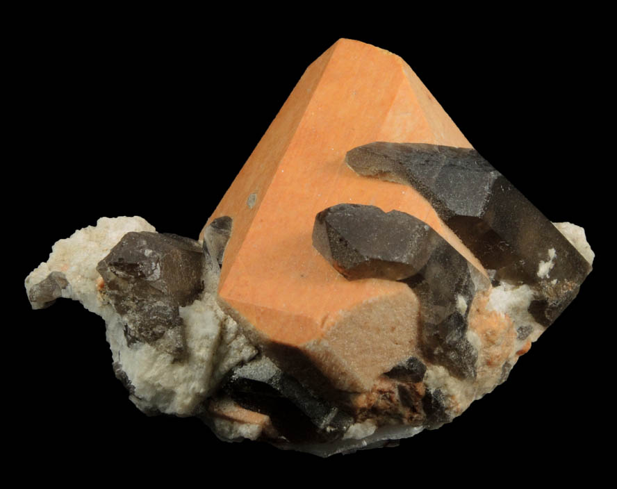 Microcline with Smoky Quartz from Government Pit, Albany, Carroll County, New Hampshire