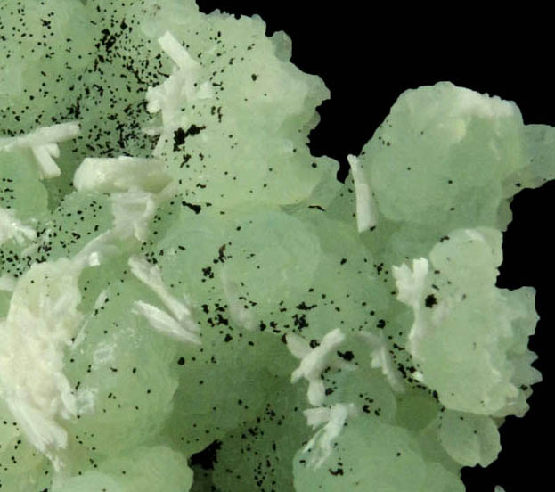 Prehnite pseudomorphs after Anhydrite with Laumontite from Upper New Street Quarry, Paterson, Passaic County, New Jersey