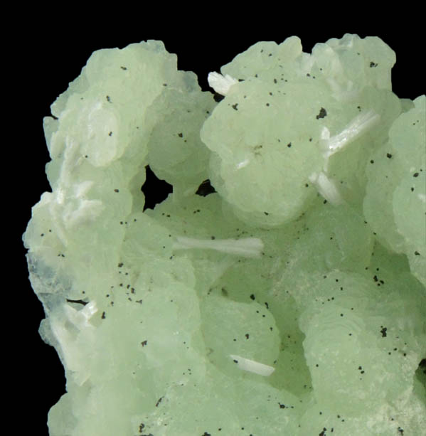 Prehnite pseudomorphs after Anhydrite with Laumontite from Upper New Street Quarry, Paterson, Passaic County, New Jersey