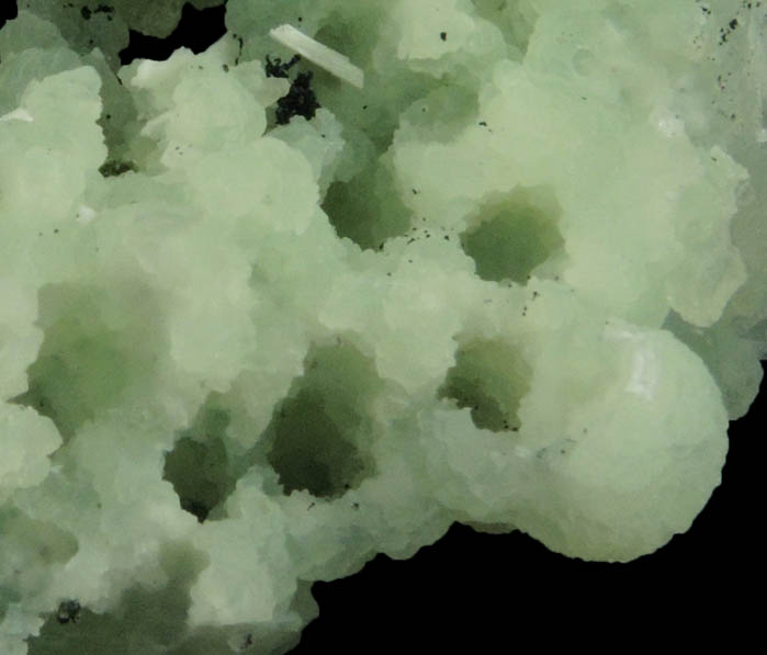 Prehnite pseudomorphs after Anhydrite with Laumontite from Upper New Street Quarry, Paterson, Passaic County, New Jersey