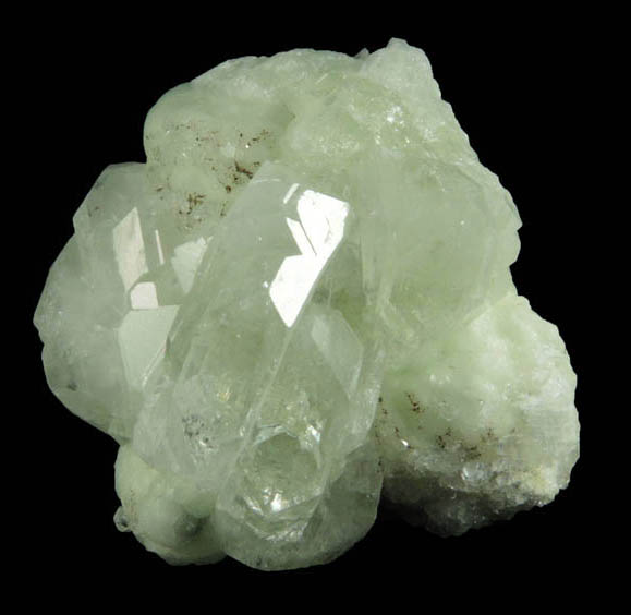 Apophyllite on Prehnite from Millington Quarry, Bernards Township, Somerset County, New Jersey