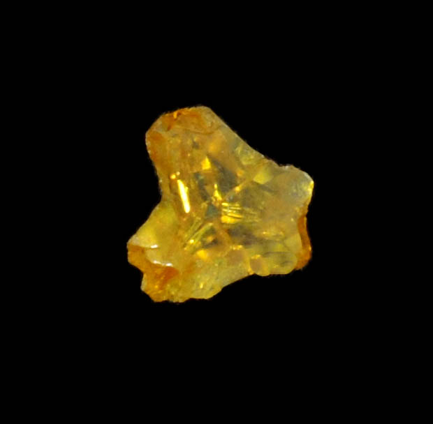 Diamond (0.22 carat fancy-yellow cavernous rough diamond) from Mbuji-Mayi, 300 km east of Tshikapa, Democratic Republic of the Congo