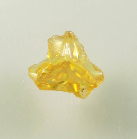 Diamond (0.22 carat fancy-yellow cavernous rough diamond) from Mbuji-Mayi, 300 km east of Tshikapa, Democratic Republic of the Congo