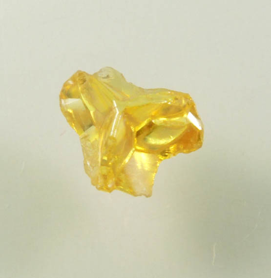 Diamond (0.22 carat fancy-yellow cavernous rough diamond) from Mbuji-Mayi, 300 km east of Tshikapa, Democratic Republic of the Congo
