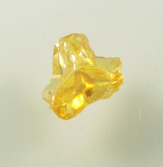 Diamond (0.22 carat fancy-yellow cavernous rough diamond) from Mbuji-Mayi, 300 km east of Tshikapa, Democratic Republic of the Congo