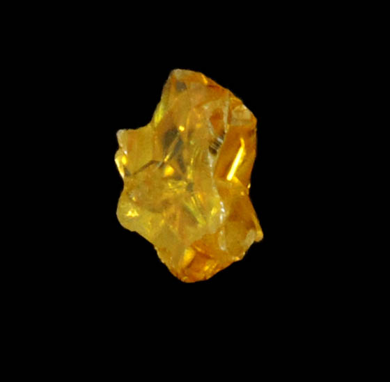 Diamond (0.22 carat fancy-yellow cavernous rough diamond) from Mbuji-Mayi, 300 km east of Tshikapa, Democratic Republic of the Congo