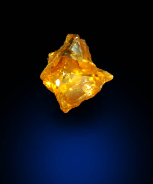 Diamond (0.26 carat fancy-yellow cubic cavernous rough diamond) from Mbuji-Mayi, 300 km east of Tshikapa, Democratic Republic of the Congo