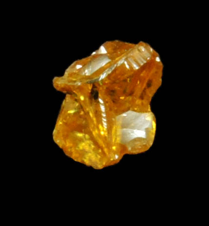 Diamond (0.26 carat fancy-yellow cubic cavernous rough diamond) from Mbuji-Mayi, 300 km east of Tshikapa, Democratic Republic of the Congo