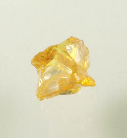 Diamond (0.26 carat fancy-yellow cubic cavernous rough diamond) from Mbuji-Mayi, 300 km east of Tshikapa, Democratic Republic of the Congo