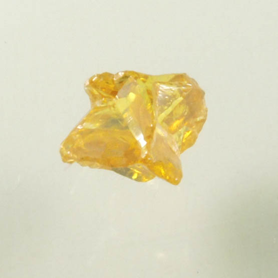 Diamond (0.26 carat fancy-yellow cubic cavernous rough diamond) from Mbuji-Mayi, 300 km east of Tshikapa, Democratic Republic of the Congo