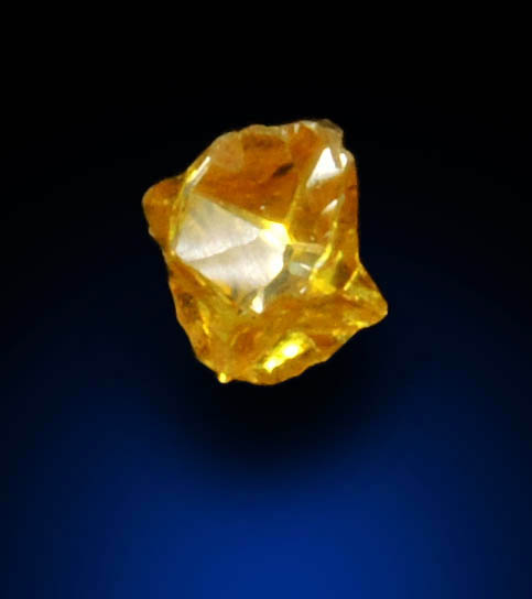 Diamond (0.14 carat fancy-yellow cubic cavernous rough diamond) from Mbuji-Mayi, 300 km east of Tshikapa, Democratic Republic of the Congo