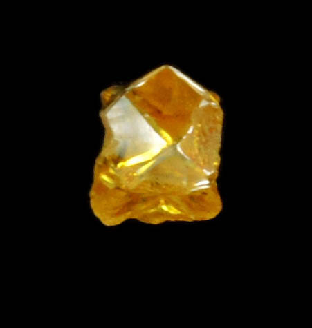 Diamond (0.14 carat fancy-yellow cubic cavernous rough diamond) from Mbuji-Mayi, 300 km east of Tshikapa, Democratic Republic of the Congo