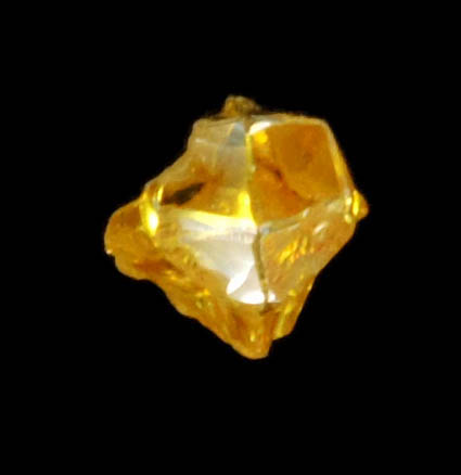 Diamond (0.14 carat fancy-yellow cubic cavernous rough diamond) from Mbuji-Mayi, 300 km east of Tshikapa, Democratic Republic of the Congo