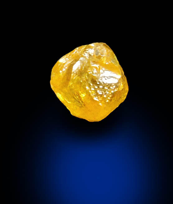 Diamond (0.28 carat fancy-yellow cubic rough uncut diamond) from Mbuji-Mayi, 300 km east of Tshikapa, Democratic Republic of the Congo