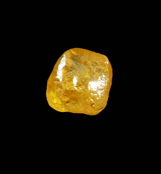 Diamond (0.28 carat fancy-yellow cubic rough uncut diamond) from Mbuji-Mayi, 300 km east of Tshikapa, Democratic Republic of the Congo