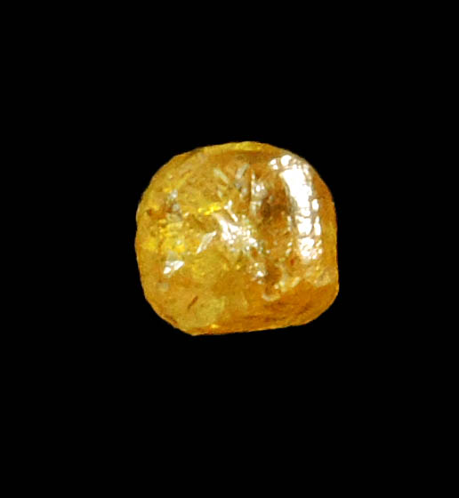 Diamond (0.28 carat fancy-yellow cubic rough uncut diamond) from Mbuji-Mayi, 300 km east of Tshikapa, Democratic Republic of the Congo