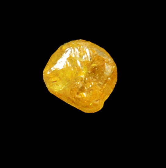 Diamond (0.28 carat fancy-yellow cubic rough uncut diamond) from Mbuji-Mayi, 300 km east of Tshikapa, Democratic Republic of the Congo