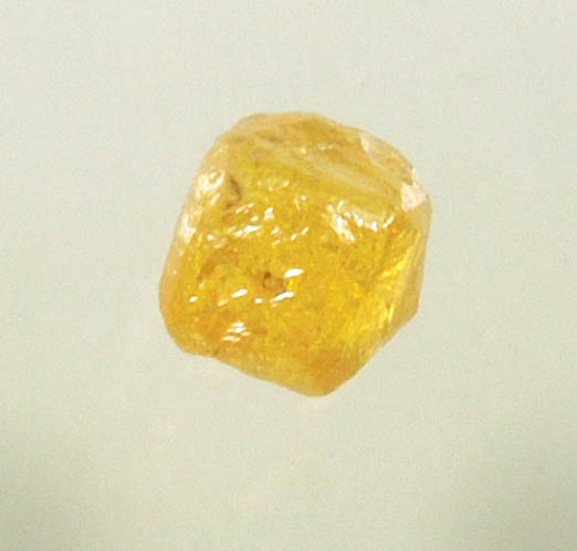 Diamond (0.28 carat fancy-yellow cubic rough uncut diamond) from Mbuji-Mayi, 300 km east of Tshikapa, Democratic Republic of the Congo