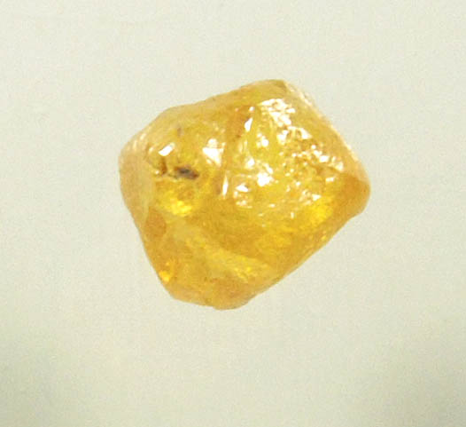 Diamond (0.28 carat fancy-yellow cubic rough uncut diamond) from Mbuji-Mayi, 300 km east of Tshikapa, Democratic Republic of the Congo