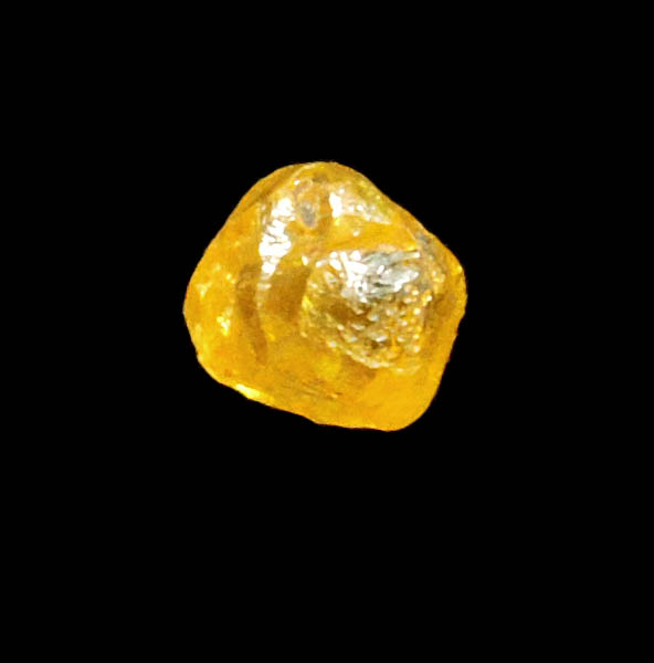 Diamond (0.28 carat fancy-yellow cubic rough uncut diamond) from Mbuji-Mayi, 300 km east of Tshikapa, Democratic Republic of the Congo