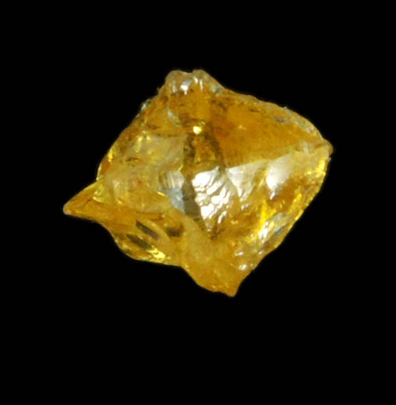 Diamond (0.29 carat fancy-yellow cubic cavernous rough diamond) from Mbuji-Mayi, 300 km east of Tshikapa, Democratic Republic of the Congo