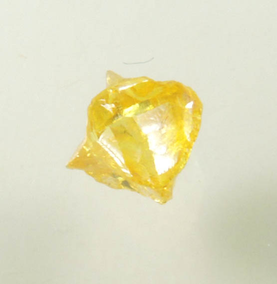 Diamond (0.29 carat fancy-yellow cubic cavernous rough diamond) from Mbuji-Mayi, 300 km east of Tshikapa, Democratic Republic of the Congo