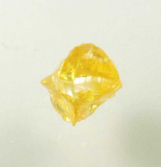 Diamond (0.29 carat fancy-yellow cubic cavernous rough diamond) from Mbuji-Mayi, 300 km east of Tshikapa, Democratic Republic of the Congo