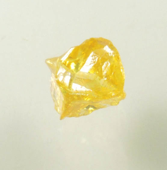 Diamond (0.29 carat fancy-yellow cubic cavernous rough diamond) from Mbuji-Mayi, 300 km east of Tshikapa, Democratic Republic of the Congo