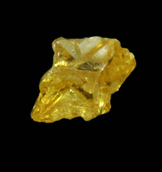 Diamond (0.21 carat fancy-yellow cubic cavernous rough diamond) from Mbuji-Mayi, 300 km east of Tshikapa, Democratic Republic of the Congo