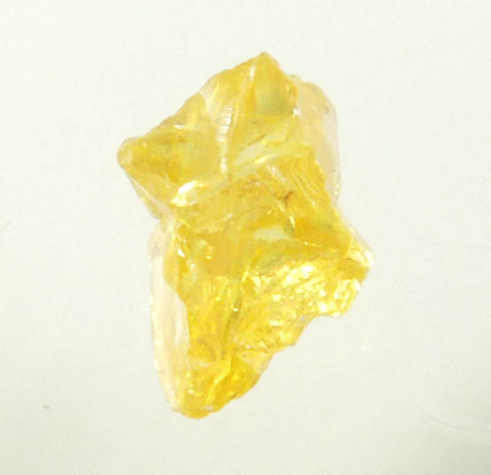 Diamond (0.21 carat fancy-yellow cubic cavernous rough diamond) from Mbuji-Mayi, 300 km east of Tshikapa, Democratic Republic of the Congo