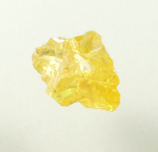 Diamond (0.21 carat fancy-yellow cubic cavernous rough diamond) from Mbuji-Mayi, 300 km east of Tshikapa, Democratic Republic of the Congo