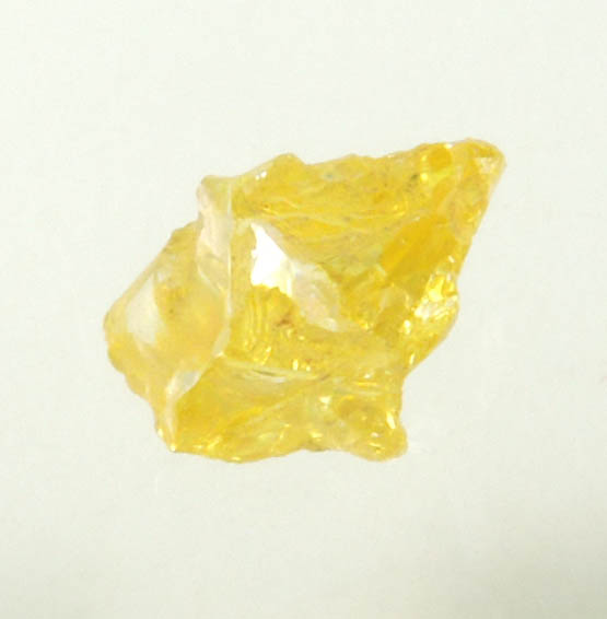 Diamond (0.21 carat fancy-yellow cubic cavernous rough diamond) from Mbuji-Mayi, 300 km east of Tshikapa, Democratic Republic of the Congo