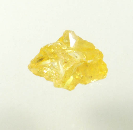 Diamond (0.21 carat fancy-yellow cubic cavernous rough diamond) from Mbuji-Mayi, 300 km east of Tshikapa, Democratic Republic of the Congo