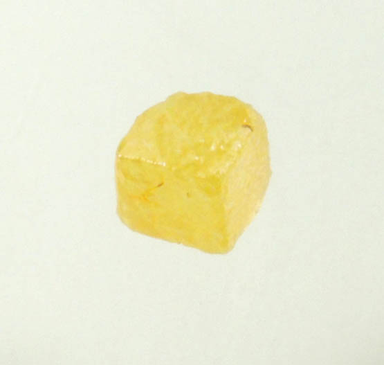 Diamond (0.10 carat fancy-yellow cubic rough diamond) from Mbuji-Mayi, 300 km east of Tshikapa, Democratic Republic of the Congo