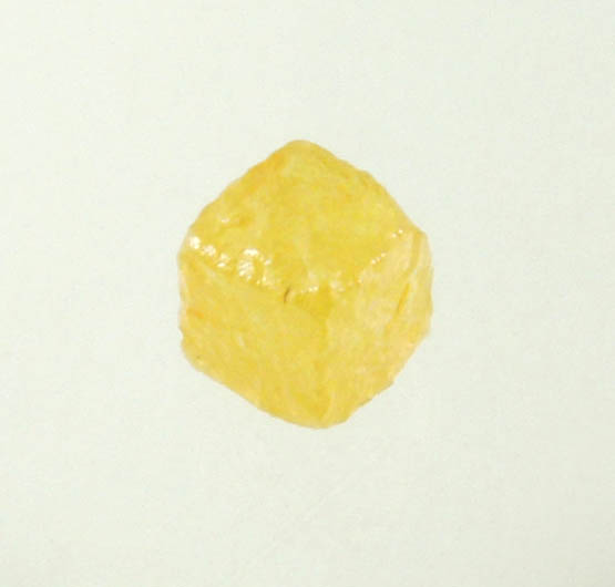 Diamond (0.10 carat fancy-yellow cubic rough diamond) from Mbuji-Mayi, 300 km east of Tshikapa, Democratic Republic of the Congo