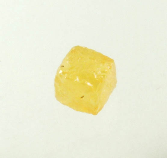 Diamond (0.10 carat fancy-yellow cubic rough diamond) from Mbuji-Mayi, 300 km east of Tshikapa, Democratic Republic of the Congo