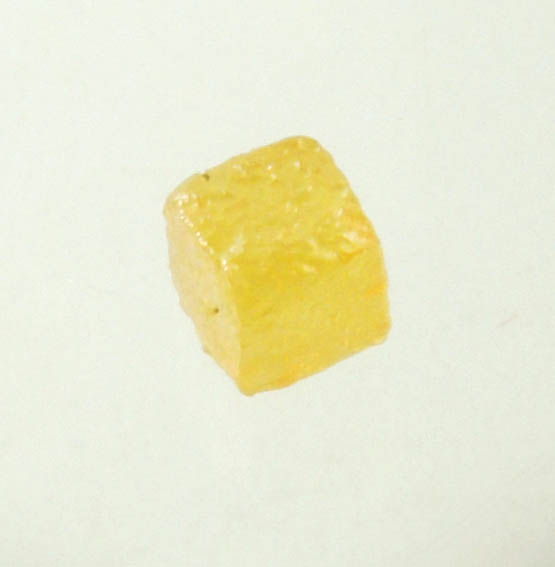 Diamond (0.10 carat fancy-yellow cubic rough diamond) from Mbuji-Mayi, 300 km east of Tshikapa, Democratic Republic of the Congo