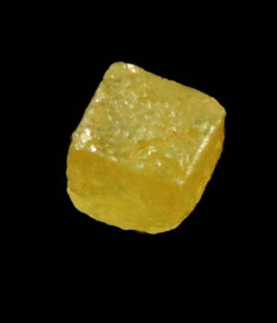 Diamond (0.10 carat fancy-yellow cubic rough diamond) from Mbuji-Mayi, 300 km east of Tshikapa, Democratic Republic of the Congo