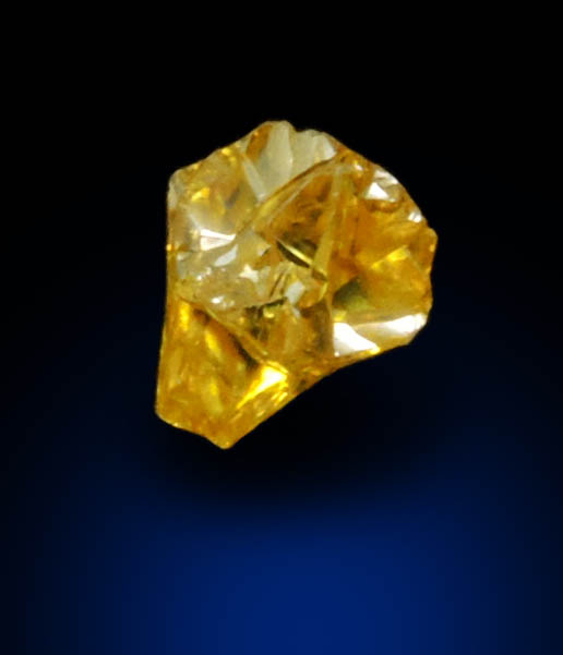 Diamond (0.28 carat fancy-yellow cubic cavernous rough diamond) from Mbuji-Mayi, 300 km east of Tshikapa, Democratic Republic of the Congo