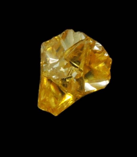 Diamond (0.28 carat fancy-yellow cubic cavernous rough diamond) from Mbuji-Mayi, 300 km east of Tshikapa, Democratic Republic of the Congo