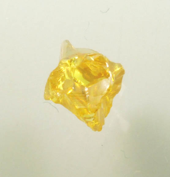 Diamond (0.28 carat fancy-yellow cubic cavernous rough diamond) from Mbuji-Mayi, 300 km east of Tshikapa, Democratic Republic of the Congo