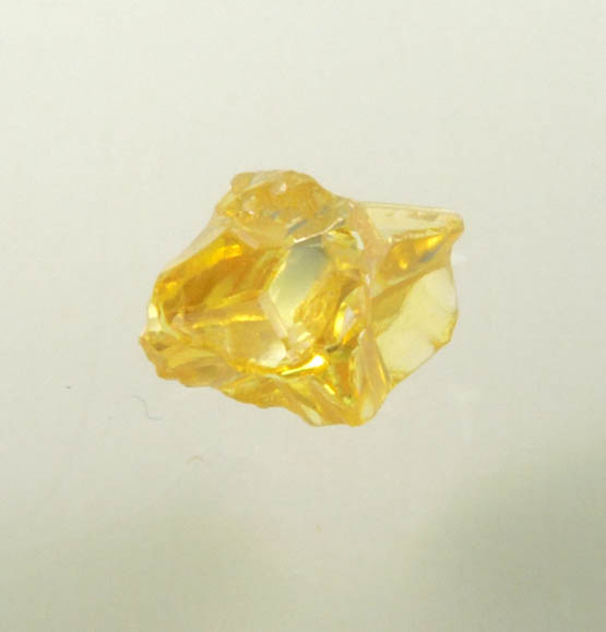 Diamond (0.28 carat fancy-yellow cubic cavernous rough diamond) from Mbuji-Mayi, 300 km east of Tshikapa, Democratic Republic of the Congo