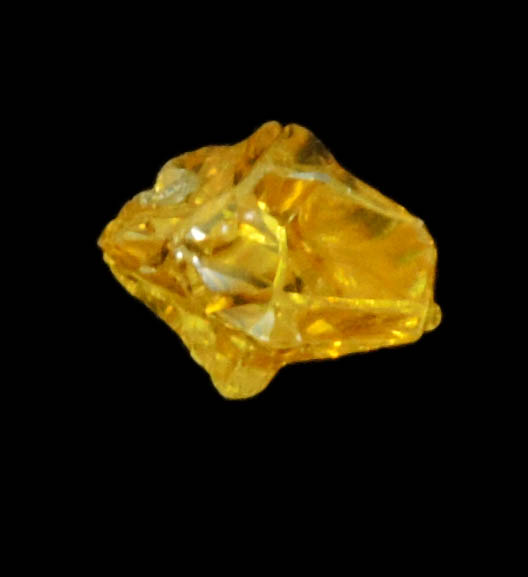 Diamond (0.28 carat fancy-yellow cubic cavernous rough diamond) from Mbuji-Mayi, 300 km east of Tshikapa, Democratic Republic of the Congo